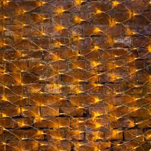 Гирлянда Сеть 2х1,5м, свечение с динамикой, прозрачный ПВХ, 288 LED, 230 В, цвет: Жёлтый