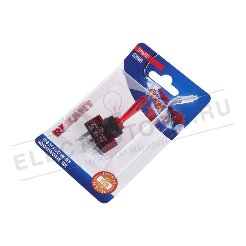 Тумблер 12V 20А (3c) ON-OFF однополюсный с красной подсветкой (ASW-13D) REXANT (в упак. 1шт.) в Самаре