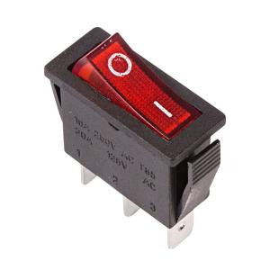 Выключатель клавишный 250V 15А (3с) ON-OFF красный с подсветкой (RWB-404, SC-791, IRS-101-1C) REXANT  в Самаре