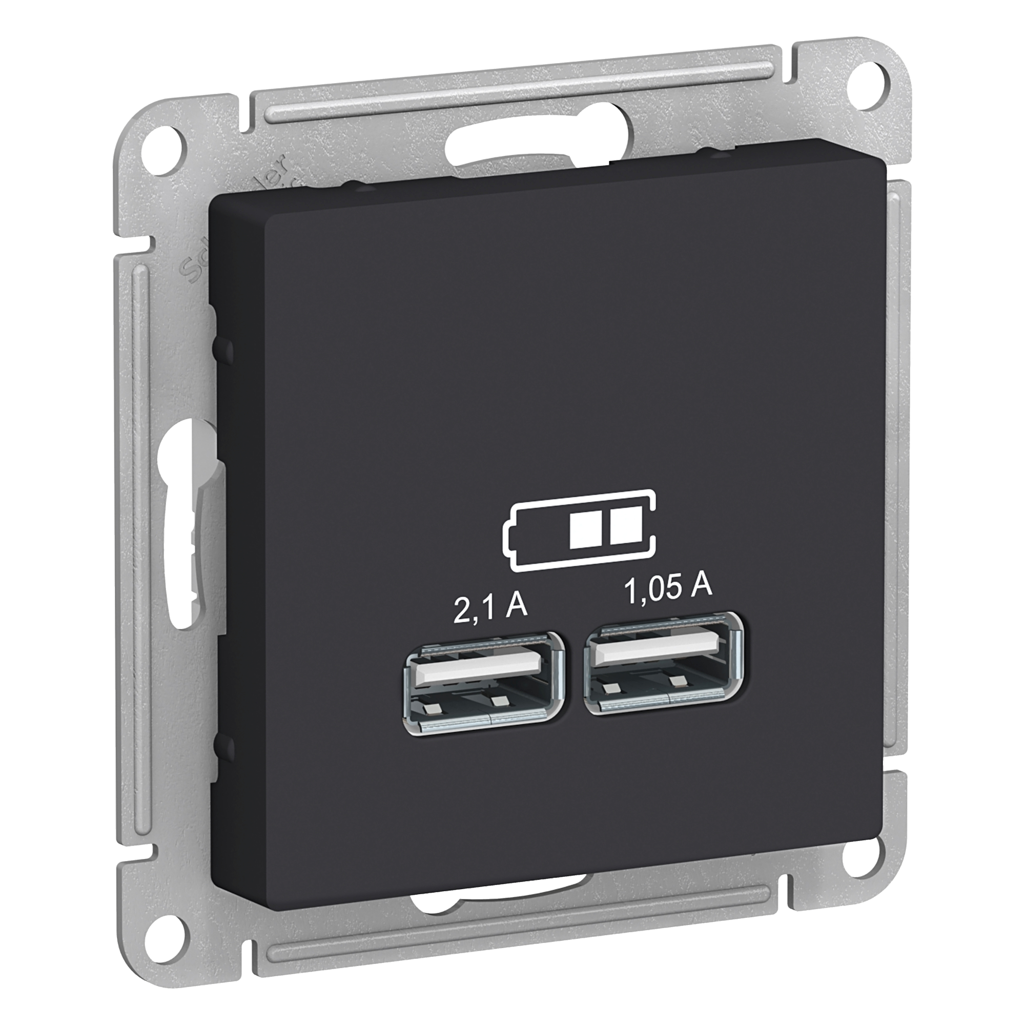 Мех-м с накладкой USB с надписью с/у антрацит AtlasDesign Schneider Electric  в Самаре