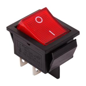 Выключатель клавишный 250V 20А (4с) ON-OFF красный  с подсветкой (RWB-502, SC-767, IRS-201-1)  REXANT  в Самаре