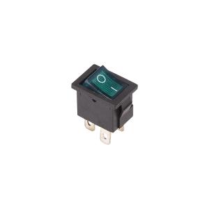 Выключатель клавишный 250V 6А (4с) ON-OFF зеленый с подсветкой Mini (RWB-207, SC-768) REXANT  в Самаре