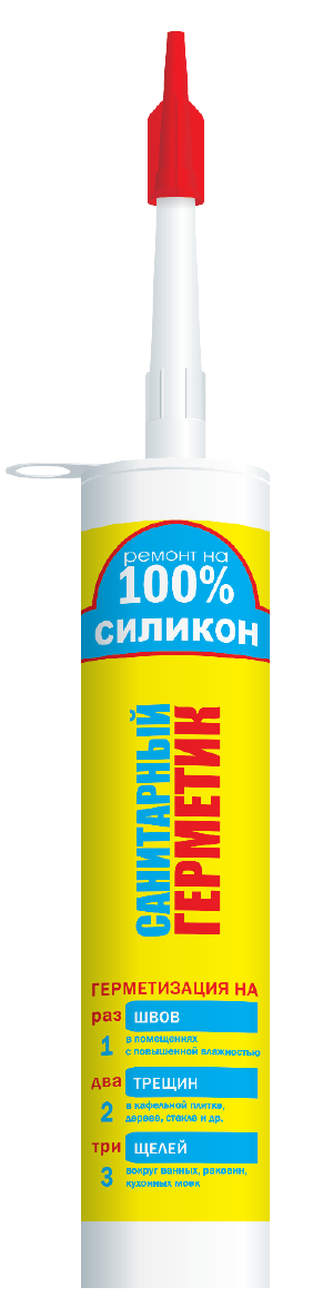 Ремонт на 100% S герметик силиконовый санитарный, бесцветный, 260 ml (1 кор - 24 шт), Эстония  в Самаре