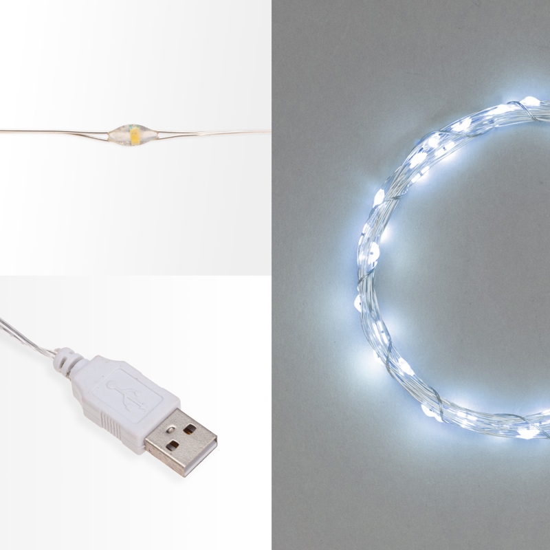 Гирлянда Роса 10 м, 100 LED, USB, белое свечение NEON-NIGHT в Самаре