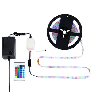 Комплект светодиодной ленты 5 м с блоком питания и RGB контроллером IP65, свечение RGB LAMPER  в Самаре