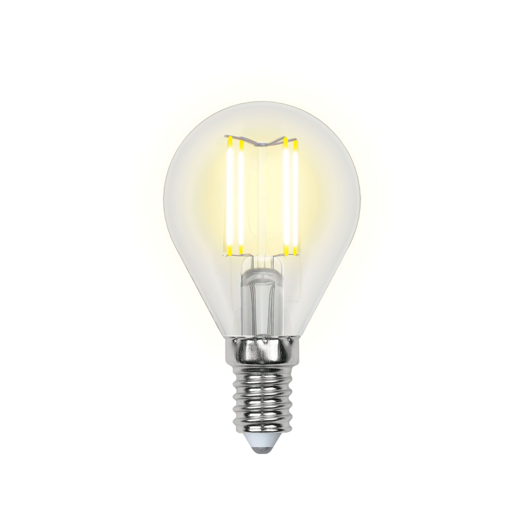 LED-G45-6W/WW/E14/CL GLA01TR Лампа светодиодная. Форма "шар", прозрачная. Серия Air. Теплый белый свет (3000K). Картон. ТМ Uniel, шк 4690485093138  в Самаре