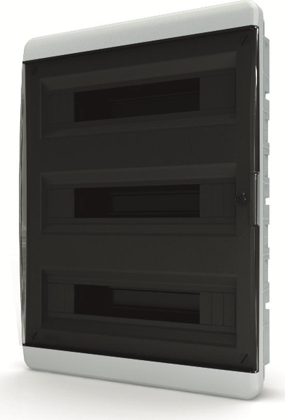 Щит встраиваемый 54 мод. IP41, прозрачная черная дверца BVK 40-54-1 Tekfor  в Самаре