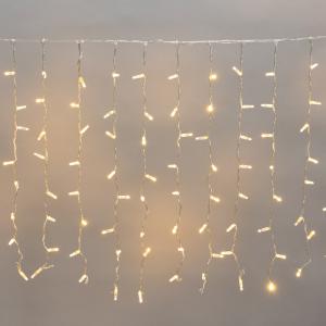 Гирлянда Светодиодный Дождь 2х0,8м, 160 LED ТЕПЛЫЙ БЕЛЫЙ, прозрачный ПВХ, IP65, постоянное свечение, 230В соединяется NEON-NIGHT (нужен шнур питания 303-500-1)  в Самаре