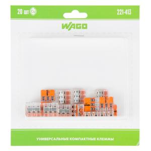 221-413 Универсальная компактная клемма 3-контактная до 4,0мм² (20шт/уп) WAGO