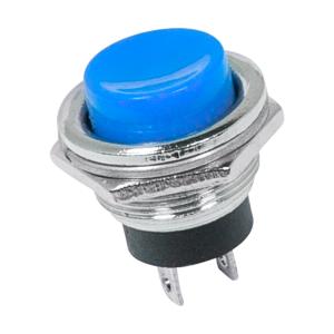 Выключатель-кнопка металл 250V 2А (2с) OFF-(ON) Ø16.2 синяя (RWD-306) REXANT  в Самаре