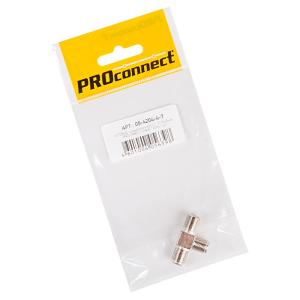 Переходник антенный, (3-гнезда F), тройник, (1шт) (пакет) PROconnect