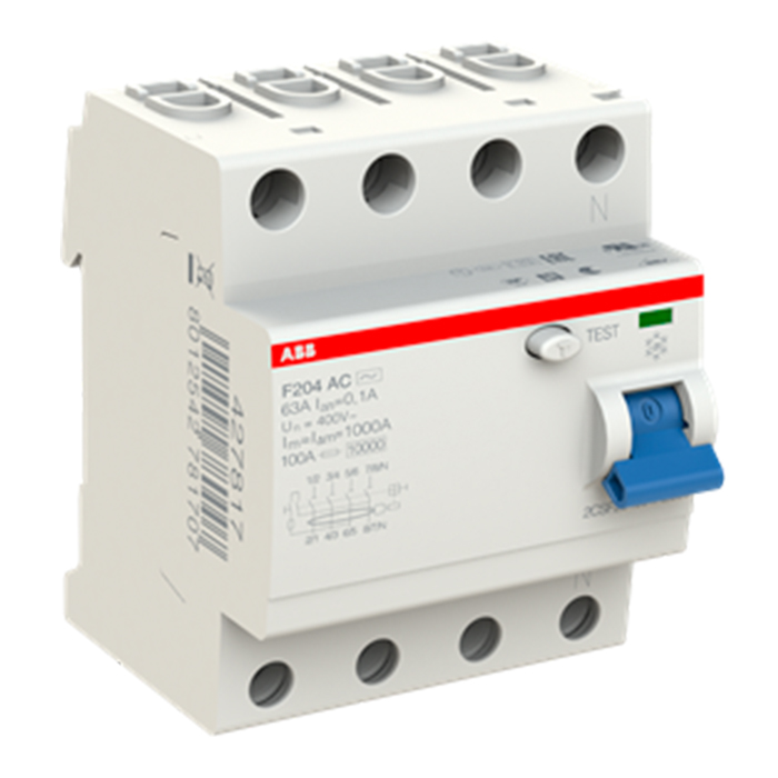 Устройства защитного отключения 4-полюсное 63A 100mA (тип AC) УЗО F204 AC-63/0.1 ABB  в Самаре