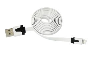 USB-Lightning кабель для iPhone/PVC/flat/white/1m/REXANT