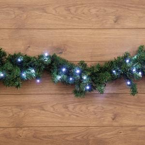 Еловый шлейф искусственный 2,7 м теплое белое свечение 80 LED  в Самаре
