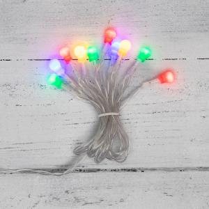 Гирлянда светодиодная Шарики 1,5 м, 10 LED, прозрачный ПВХ, цвет свечения мультиколор, 2 х АА (батарейки не в комплекте) NEON-NIGHT  в Самаре