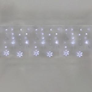 Гирлянда Бахрома со снежинками 2,4х0,9м, 150LED, белый, с контроллером 8 режимов, 230В NEON-NIGHT