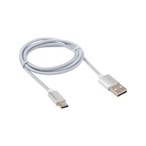 Кабель USB-Type-C/2,4A/nylon/silver/1m/REXANT  в Самаре
