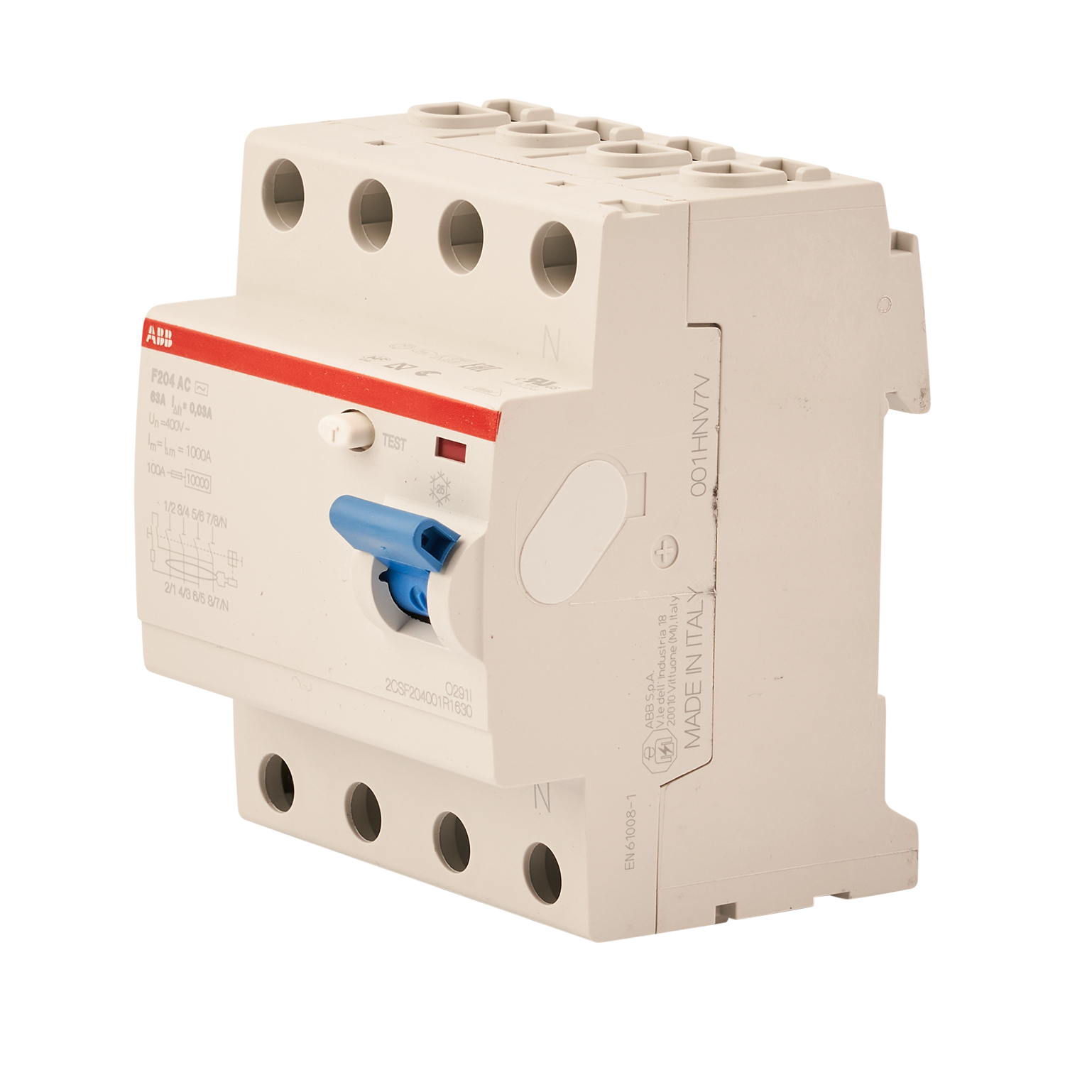 Устройства защитного отключения 4-полюсное 63A 30mA (тип AC) УЗО F204 AC-63/0.03 ABB  в Самаре