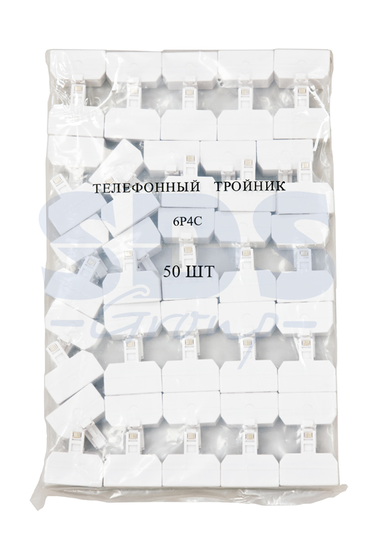Тройник телефонный RJ-14 (6P4C) (штекер - 3 гнезда) REXANT в Самаре