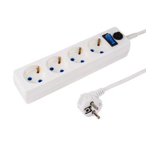 Сетевой фильтр PROconnect STANDARD 4 гнезда, 3 м, 3х0.75мм², с/з + автовыкл., белый