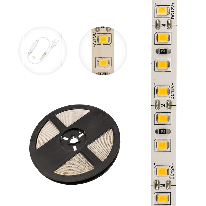 Лента светодиодная 12В, SMD 2835, 9,6Вт/м, 120 LED/м, IP65, 3000K, 8мм, 5м LAMPER в Самаре