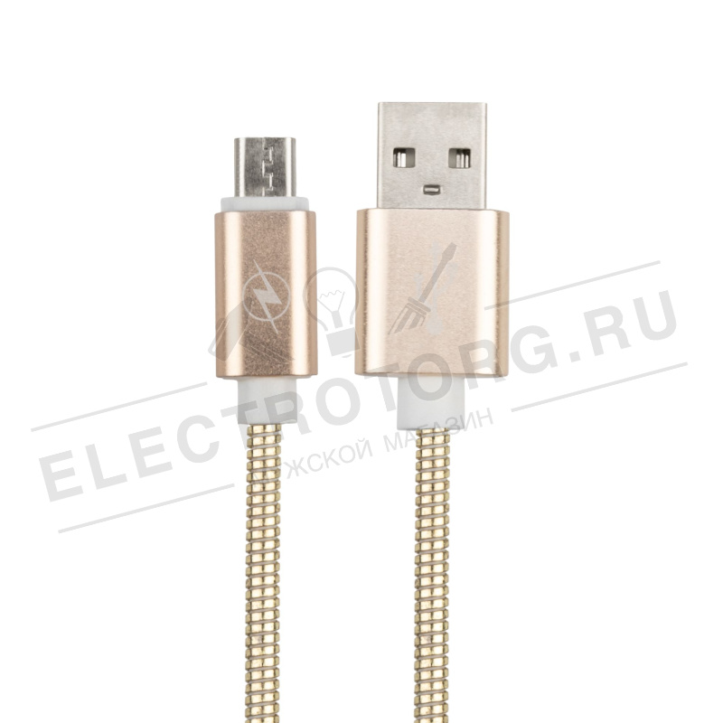 USB кабель micro USB, золото металл, 1 метр REXANT в Самаре