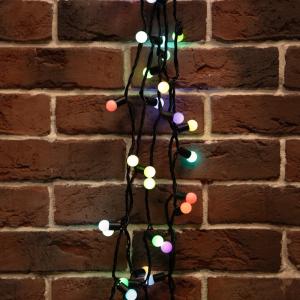 Гирлянда Мультишарики Ø17,5 мм, 20 м, 200 LED RGB, черный ПВХ, IP65, быстрая смена цвета, 24В соединяется NEON-NIGHT  в Самаре