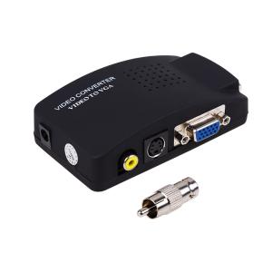Конвертер BNC/RCA + S-video на VGA + переходник (гн. BNC –шт. RCA), пластик REXANT