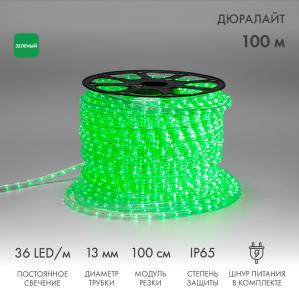 Дюралайт LED, постоянное свечение (2W) - зеленый, 36 LED/м, бухта 100м, Neon-Night  в Самаре