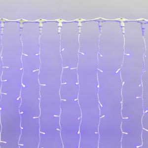 Гирлянда Светодиодный Дождь 2х1,5м, постоянное свечение, белый провод, 230 В, диоды СИНИЕ (шнур питания в комплекте)  в Самаре