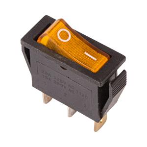 Выключатель клавишный 250V 15А (3с) ON-OFF желтый с подсветкой (RWB-404, SC-791, IRS-101-1C) REXANT  в Самаре