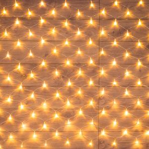 Гирлянда Сеть 1,8х1,5м, прозрачный ПВХ, 180 LED ТЕПЛЫЙ БЕЛЫЙ  в Самаре