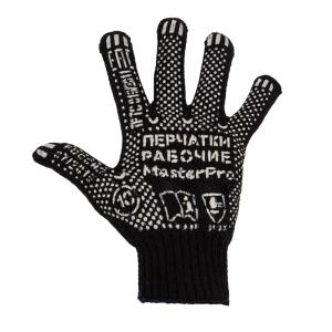 Перчатки полушерстяные с покрытием ПВХ («Зима») черные, 7 нитей, 75-77 г