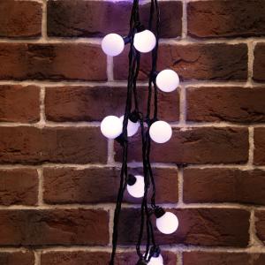 Гирлянда Мультишарики Ø38мм, 10 м, 40 LED БЕЛЫЙ, черный ПВХ, IP65, постоянное свечение, 230В соединяется NEON-NIGHT (нужен шнур питания 303-500)