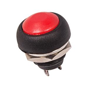 Выключатель-кнопка 250V 1А (2с) OFF-(ON) Б/Фикс красная Micro (PBS-33В) REXANT