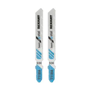 Пилка для электролобзика 75мм 21 з/д 1,5-3мм T118A (2шт/уп) (металл) REXANT