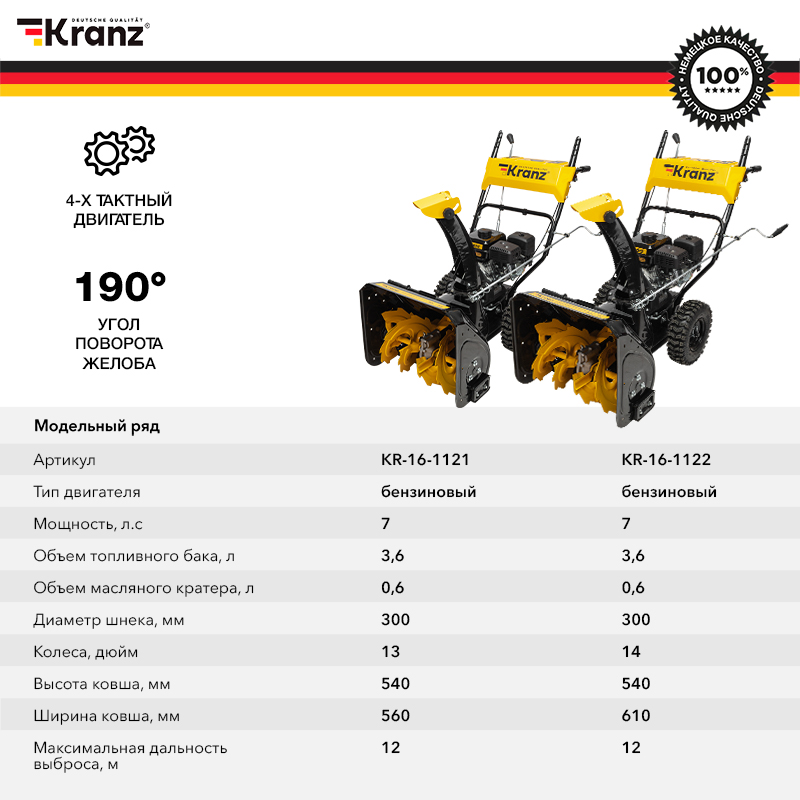 Снегоуборщик бензиновый KR562 KRANZ в Самаре