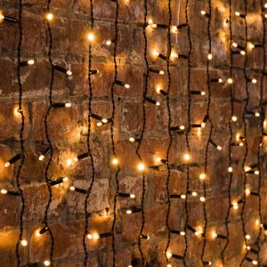Гирлянда Светодиодный Дождь 2х3м, 600 LED ТЕПЛЫЙ БЕЛЫЙ, черный ПВХ, IP65, постоянное свечение, 230В соединяется NEON-NIGHT (нужен шнур питания 303-500)  в Самаре