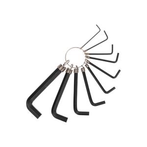 Набор ключей имбусовых HEX KRANZ 1,5-10 мм, CrV, 10 шт., оксидированные, на кольце  в Самаре