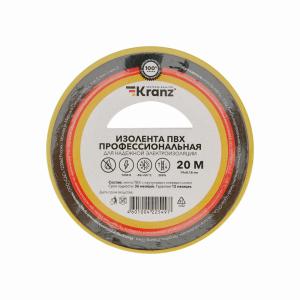 Изолента ПВХ профессиональная, 0,18х19 мм, 20 м, желтая KRANZ  в Самаре