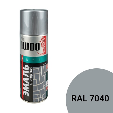 Аэрозольная алкидная краска Kudo KU-1018, 520 мл, серая