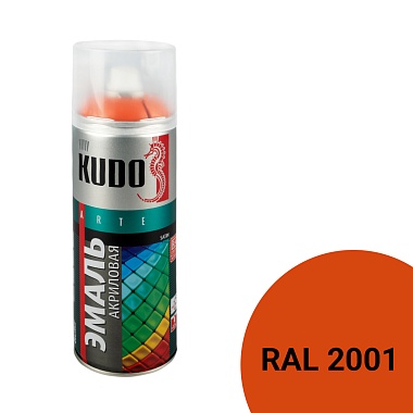 Аэрозольная акриловая краска Kudo Satin KU-0A2001, 520 мл, оранжевая