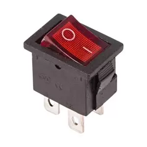 Выключатель клавишный 250V 6А (4с) ON-OFF красный с подсветкой Mini (RWB-207, SC-768) REXANT  в Самаре