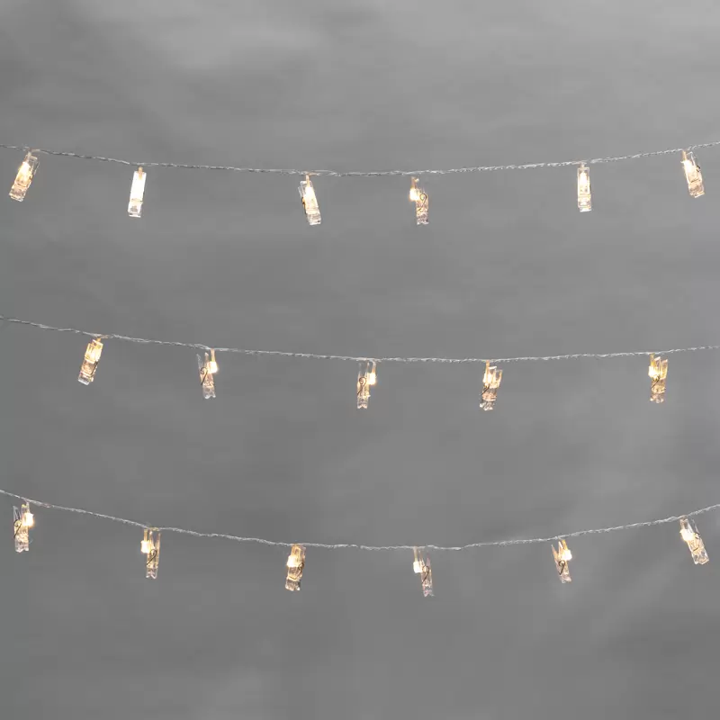 Гирлянда светодиодная Прищепки 30 LED, 5 м, теплый белый цвет свечения NEON-NIGHT в Самаре