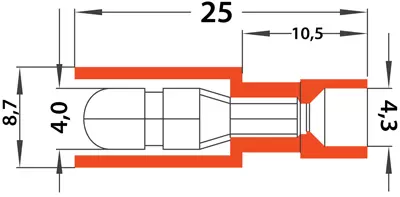 Разъем штекерный полностью изолированный штекер 4 мм 0.5-1.5 мм² (РШПи-п 1.5-4/РшИпп 1,25-4) красный REXANT в Самаре