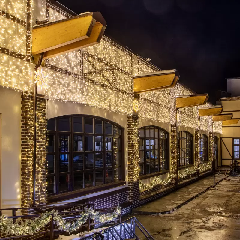 Гирлянда Светодиодный Дождь 2х3м, 600 LED ТЕПЛЫЙ БЕЛЫЙ, белый ПВХ, IP65, постоянное свечение, 230В соединяется NEON-NIGHT (нужен шнур питания 303-500-1) в Самаре