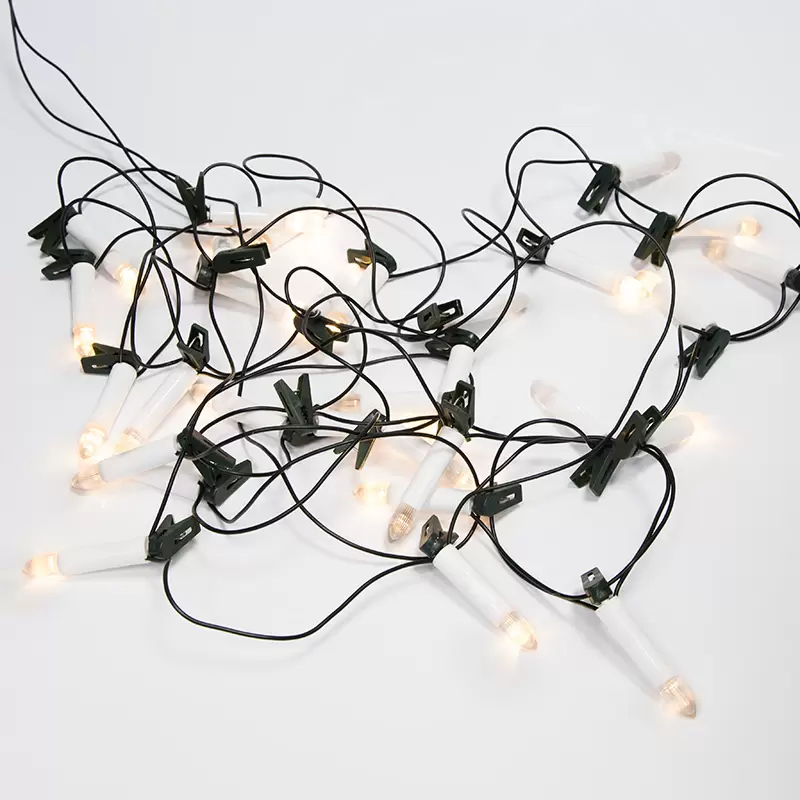 Гирлянда Свечи 4м, темно-зеленый ПВХ, 20 LED ТЕПЛЫЙ БЕЛЫЙ в Самаре