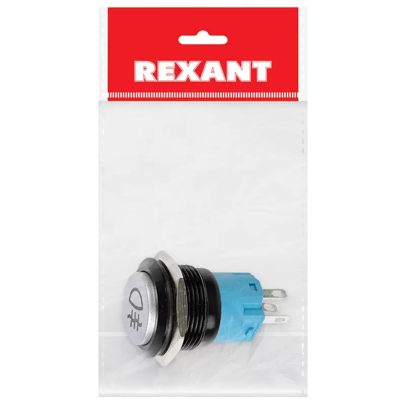 Кнопка антивандальная Ø19 Фикс 12В (2с) ON-OFF зеленая (Противотуманки) REXANT в Самаре