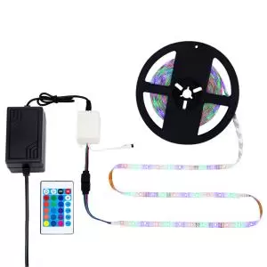 Комплект светодиодной ленты 5м с блоком питания и RGB контроллером IP65, свечение RGB LAMPER