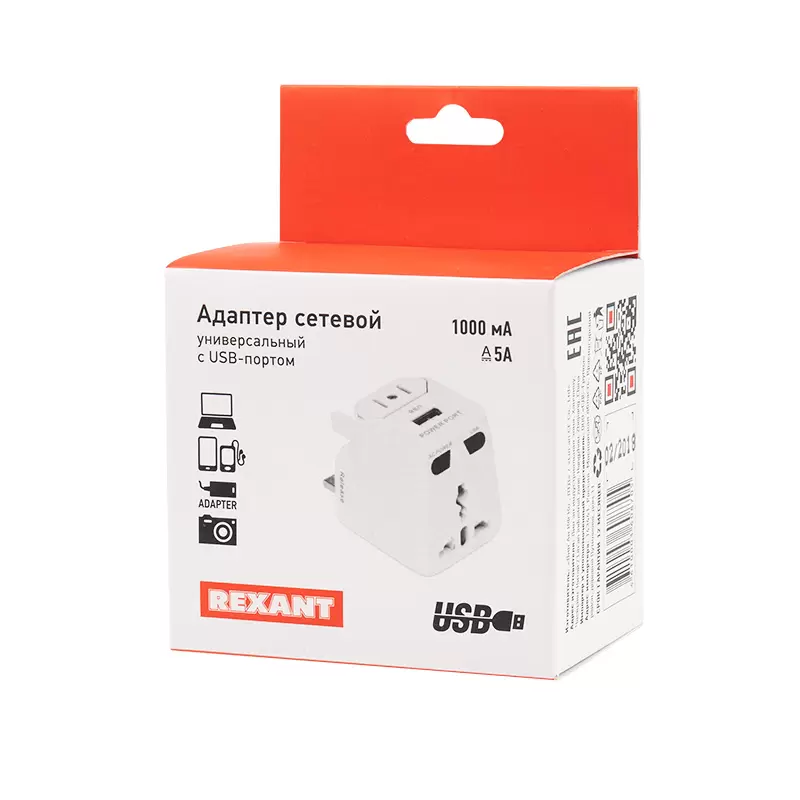 Адаптер сетевой «Путешественник» с USB REXANT в Самаре
